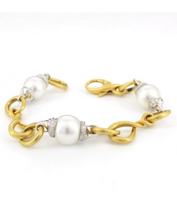 Pulsera oro amarillo Kailis Aria perlas australiana y brillantes 1,46 quilates