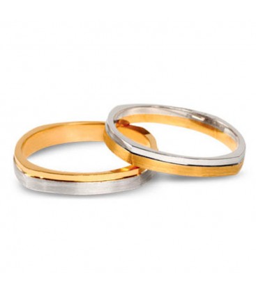 Alianza boda oro bicolor Atria