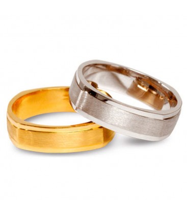 Alianza boda oro bicolor Alari