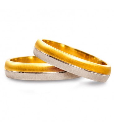 Alianza boda oro bicolor Rigel